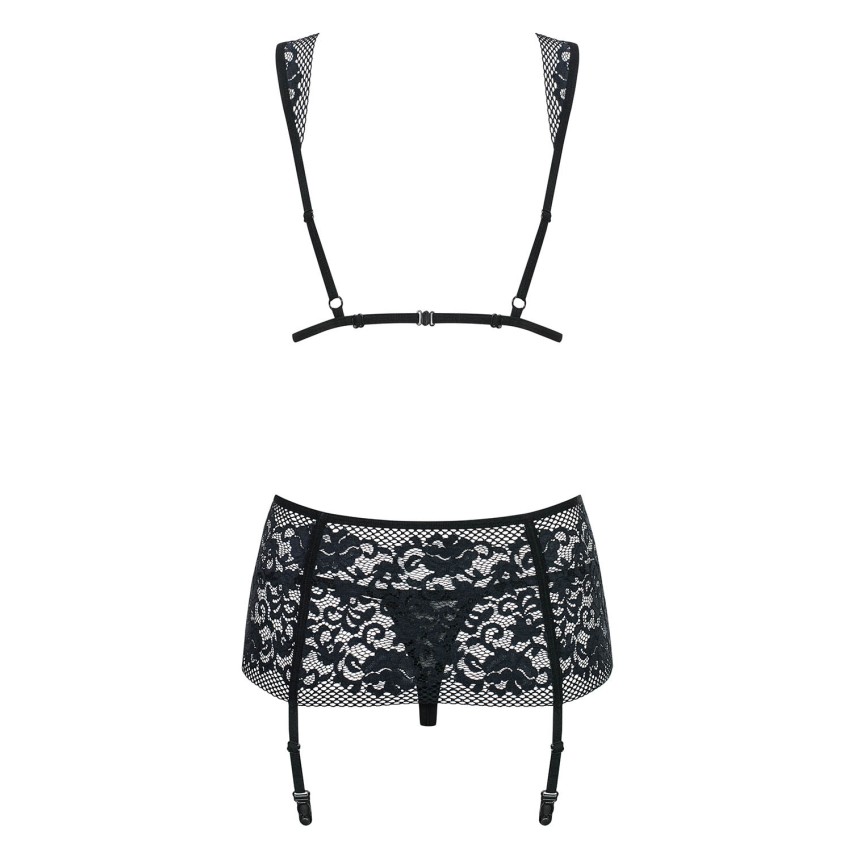 Sexy set Figurea Obsessive reggiseno perizoma e reggicalze 3 pz