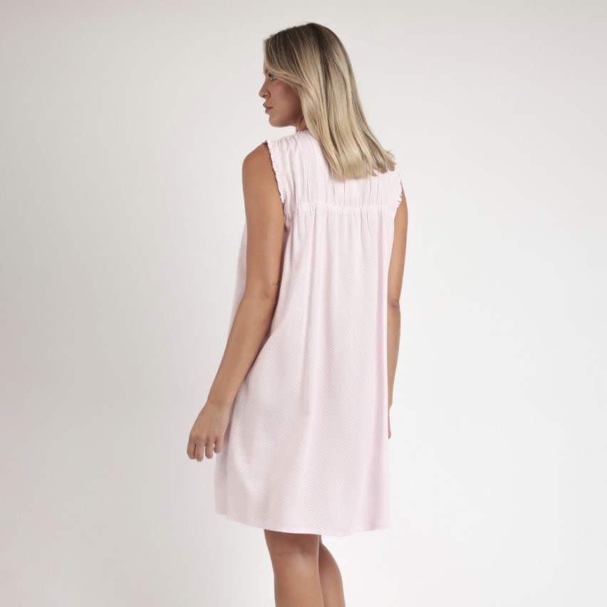 Camicia da notte spigata rosa viscosa Admas 61375