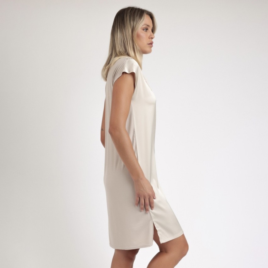 Camicia da notte scollo in crochet floreale Admas 61379 