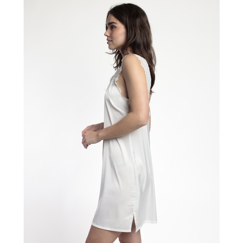 Camicia da Notte Donna Sposa con pizzo scollo a V Admas 61406
