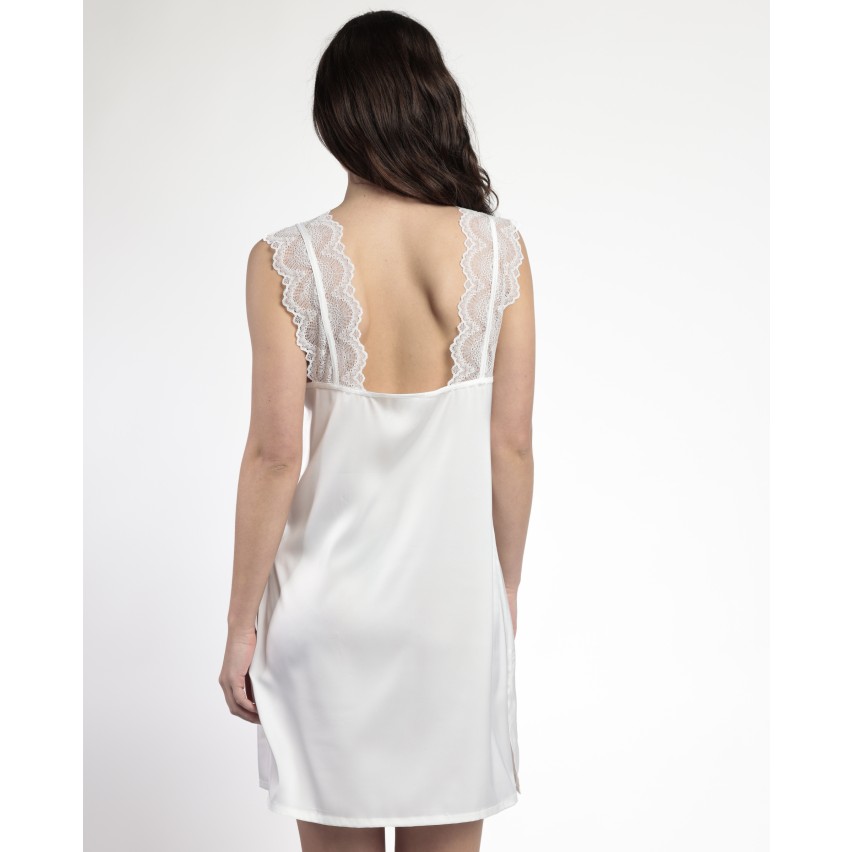 Camicia da Notte Donna Sposa con pizzo scollo a V Admas 61406