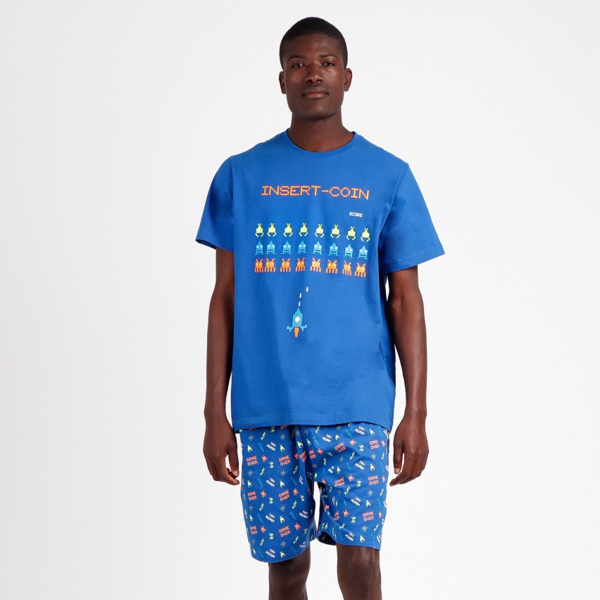Pigiama Lungo Uomo 'Born To Game Forced To Work' – Set Maniche Lunghe Con Scritta Gioco, Elastico In Vita, Taglie S-XXL