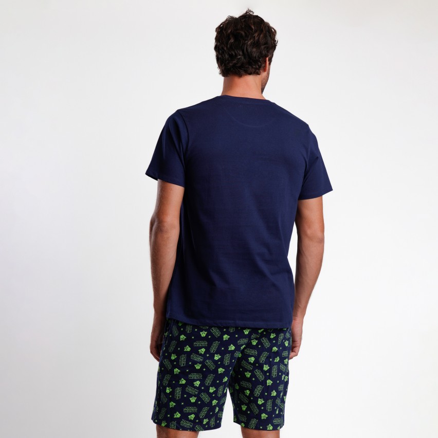 Pigiama Uomo Estivo In Cotone - Comodo Set 2 Pezzi A Quadri Con Tasche - Foto 2