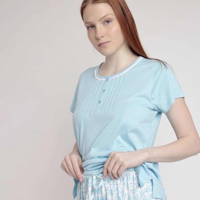 Pigiama donna scollo serafino cotone Admas