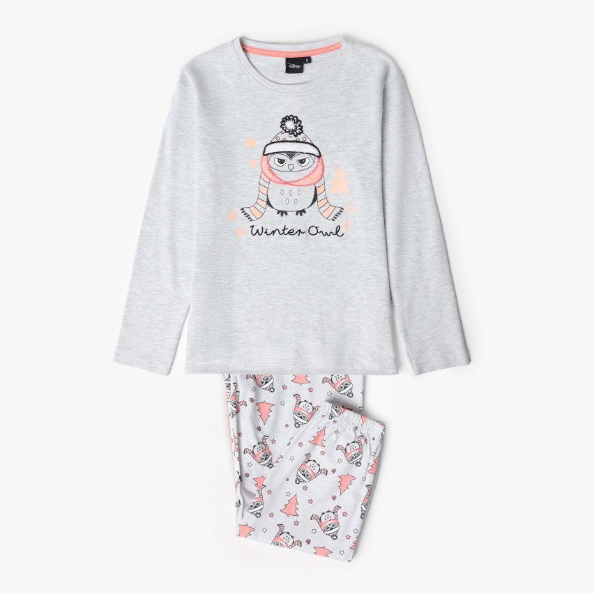 Pigiama bimba caldo cotone con gufo 3D Admas 63351