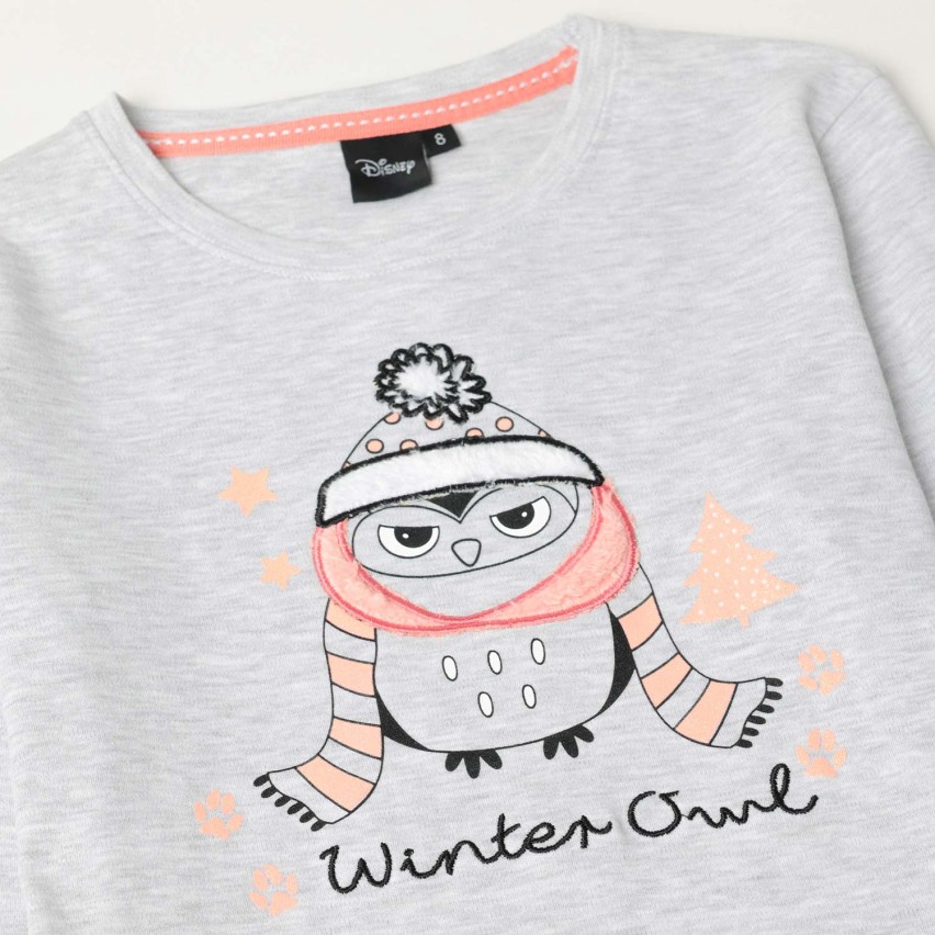 Pigiama bimba caldo cotone con gufo 3D Admas 63351