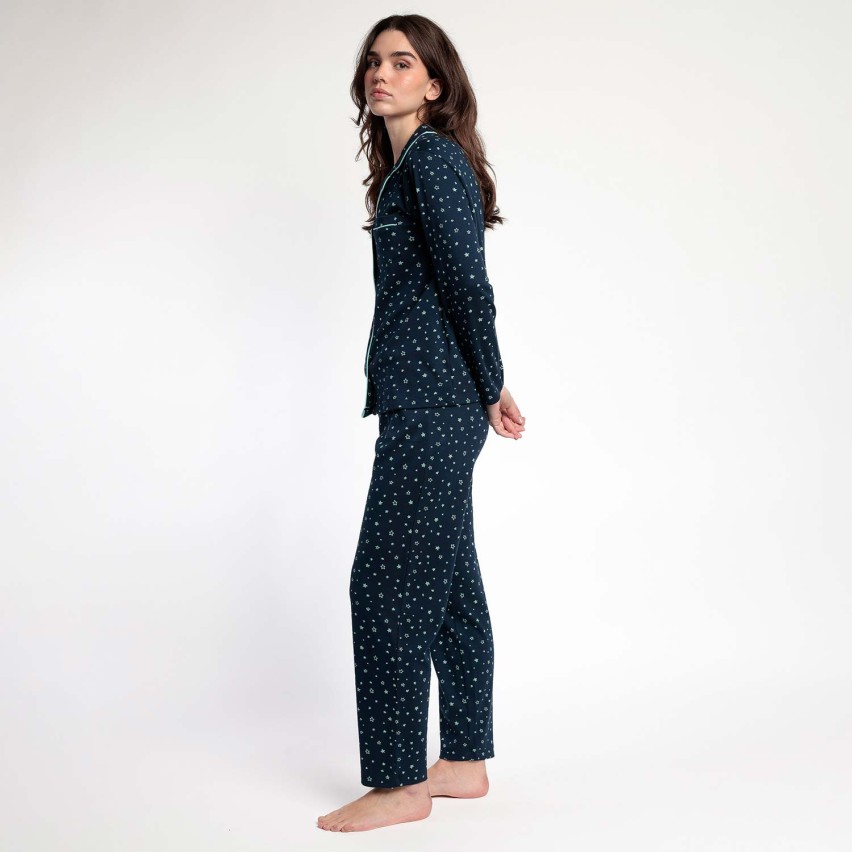 Pigiama donna stelline maglia aperta Admas 63594