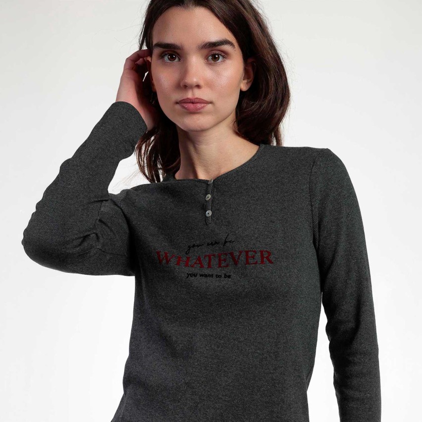 Pigiama donna maglia a costine Admas 63620