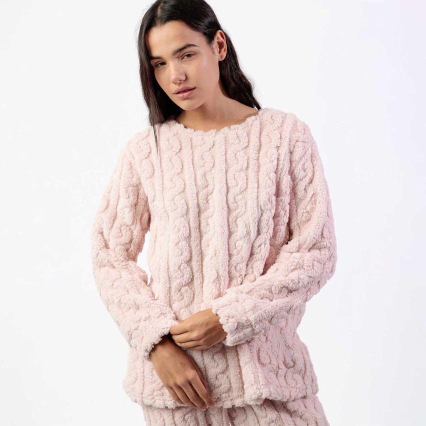 Pigiama donna in coral con intrecci Admas 63651