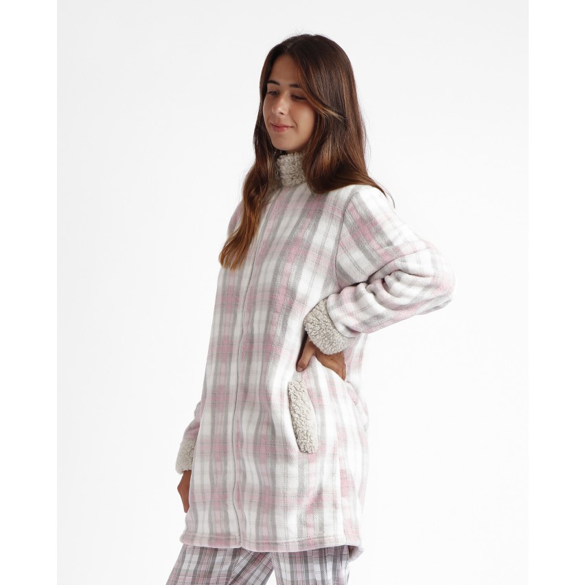 Coordinato body + vestaglia maniche lunghe in pizzo