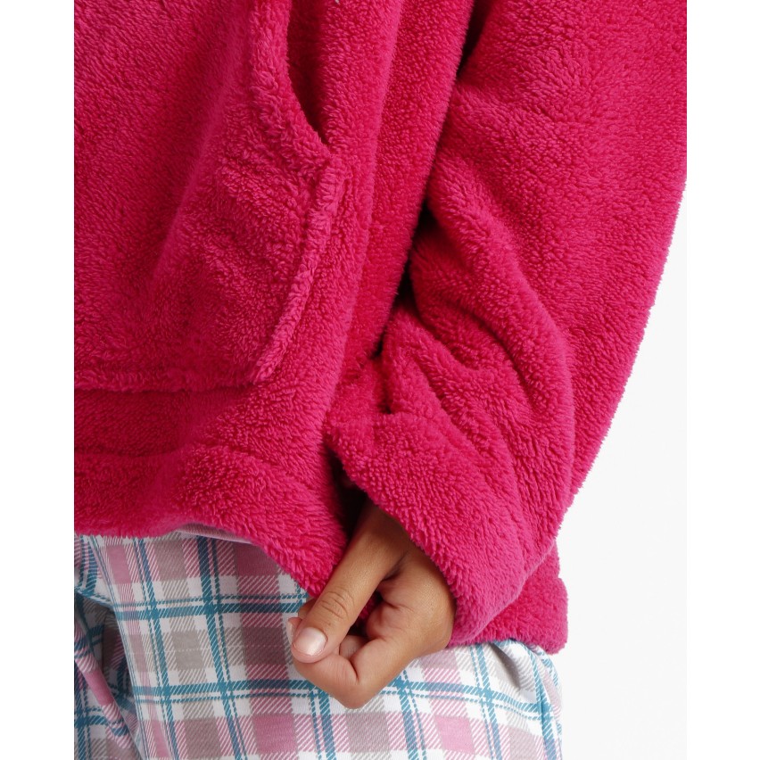 Felpa con cappuccio in pile coral giacca da camera Admas 67096