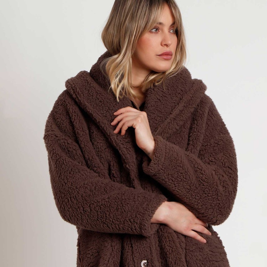 Giacca da camera sherpa Teddy scollo a scialle Admas 67137