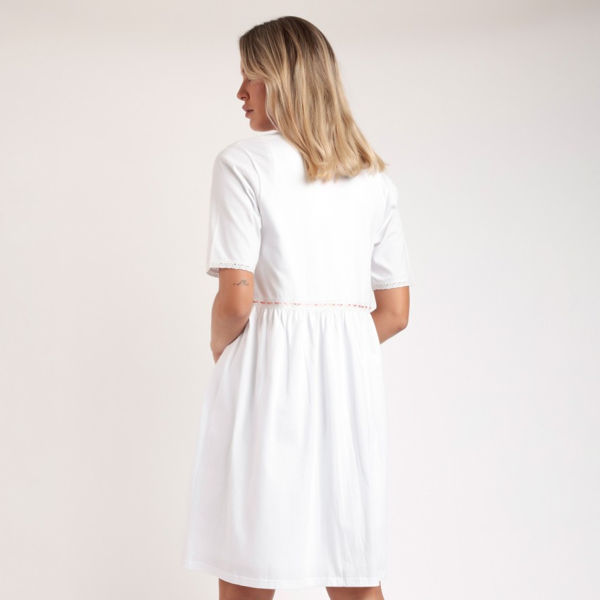 Vestaglietta donna in cotone con pizzo e ricamo Admas 67233
