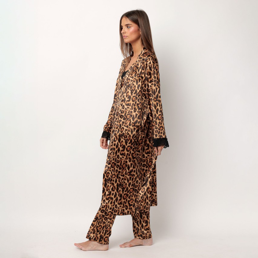 Vestaglia donna animalier con pizzo Admas 67321
