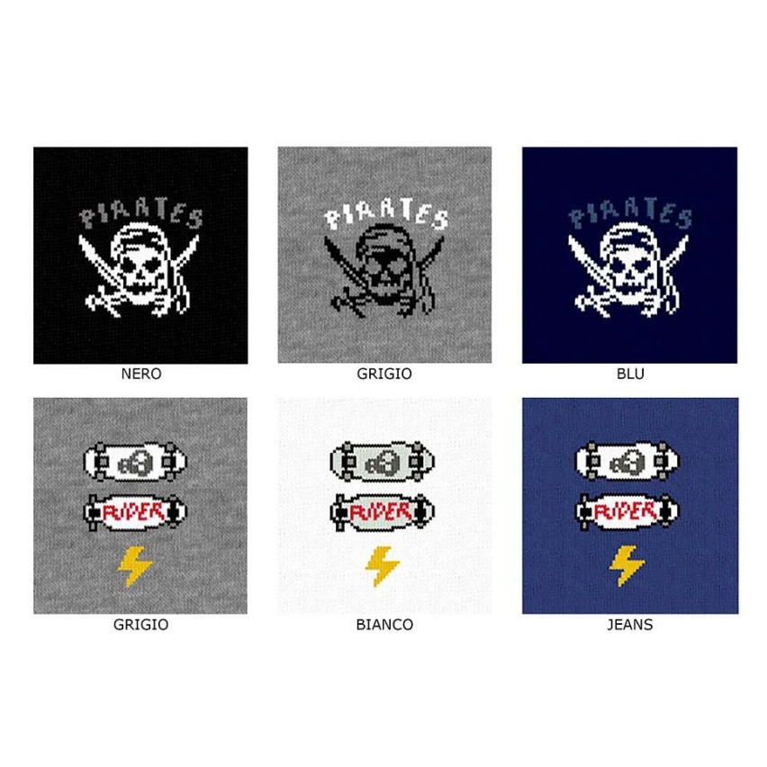 Calzini bambino Meritex 7068 pirates in cotone 6 paia