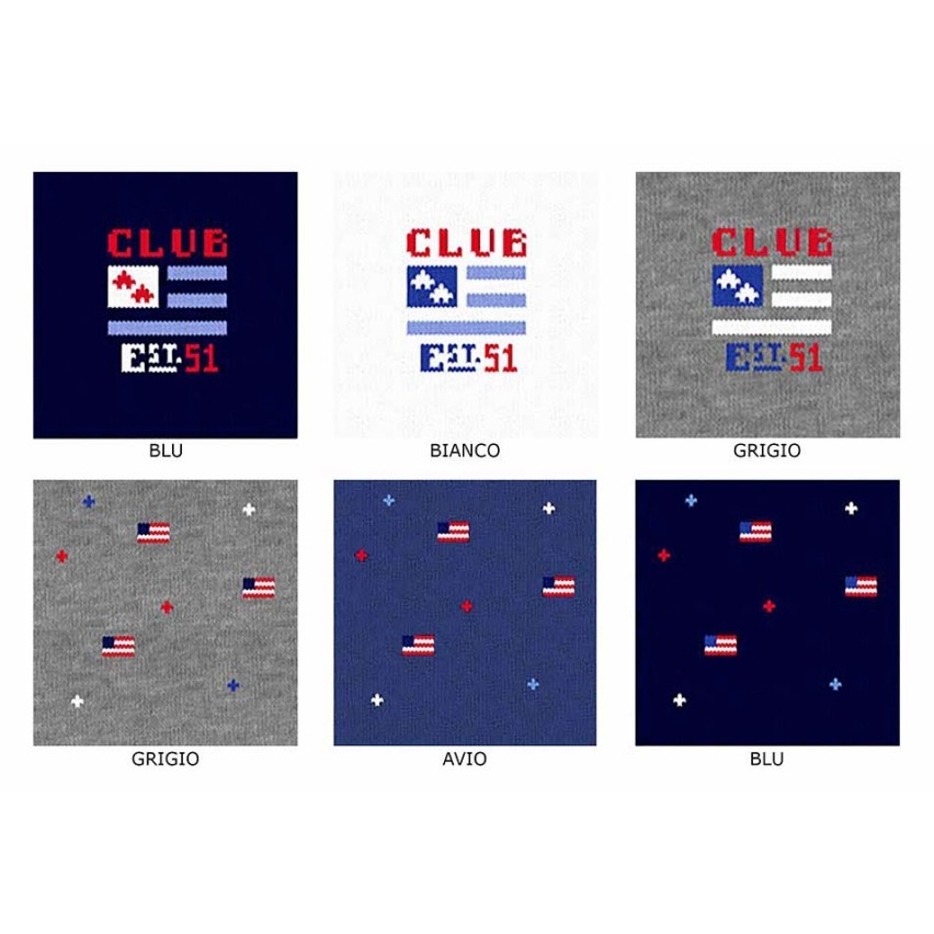 Calze bambino Meritex 7069 club in cotone fantasia 6 paia