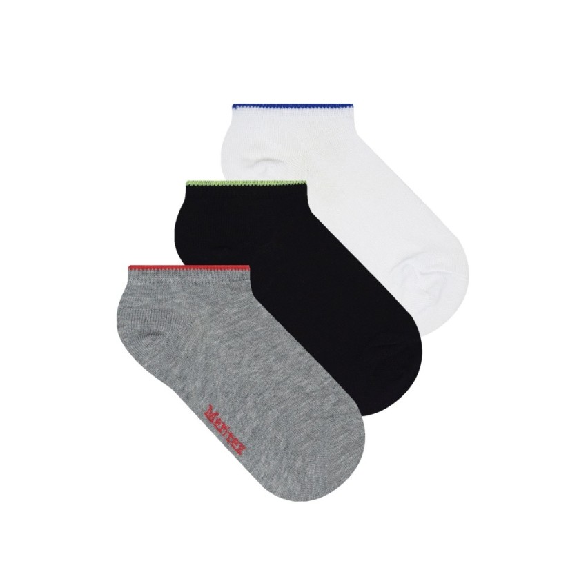 Calzini corti da bambino Meritex 726 assortiti con bordino colorato 6 paia