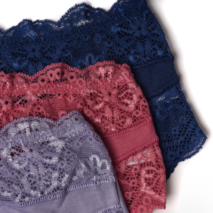 Slip donna Jadea 742 in cotone e pizzo 3 pz