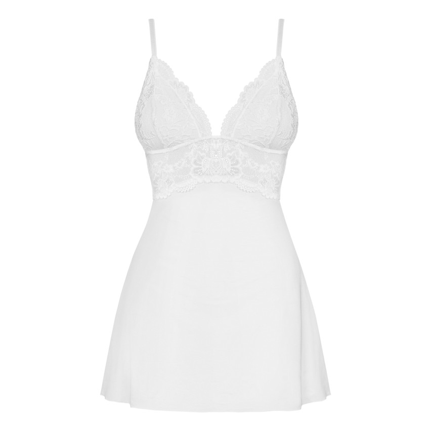 Sexy babydoll + perizoma Obsessive 810-bab-2 bianco
