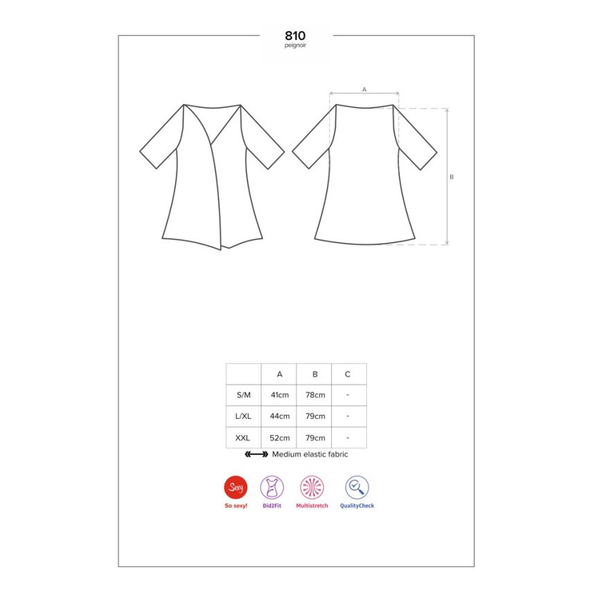 Sensuale vestaglia Obsessive 810-pei-1 nera