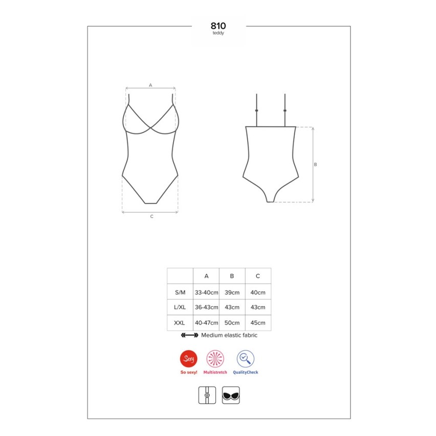 Sexy body Obsessive 810-ted-1 nero in pizzo