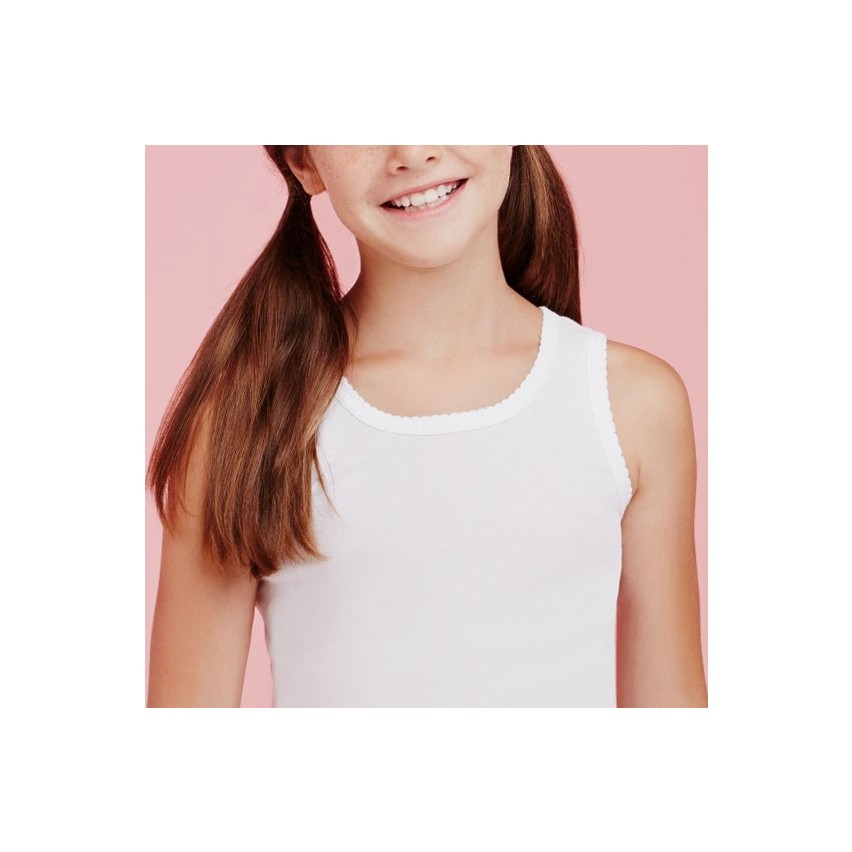 Canottiere bimba Ellepi 8227 cotone spalla larga 3 pz