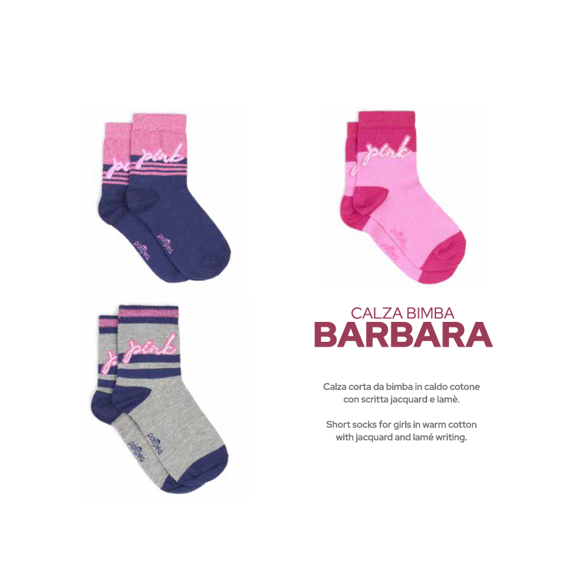 Calze corte caldo cotone bimba Pompea Junior Barbara 6 paia