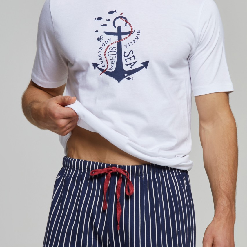 Pigiama Uomo Estate - Cotone, Maniche Corte, 2 Pezzi, Comodo E Traspirante, Taglie S-XXL - Foto 6