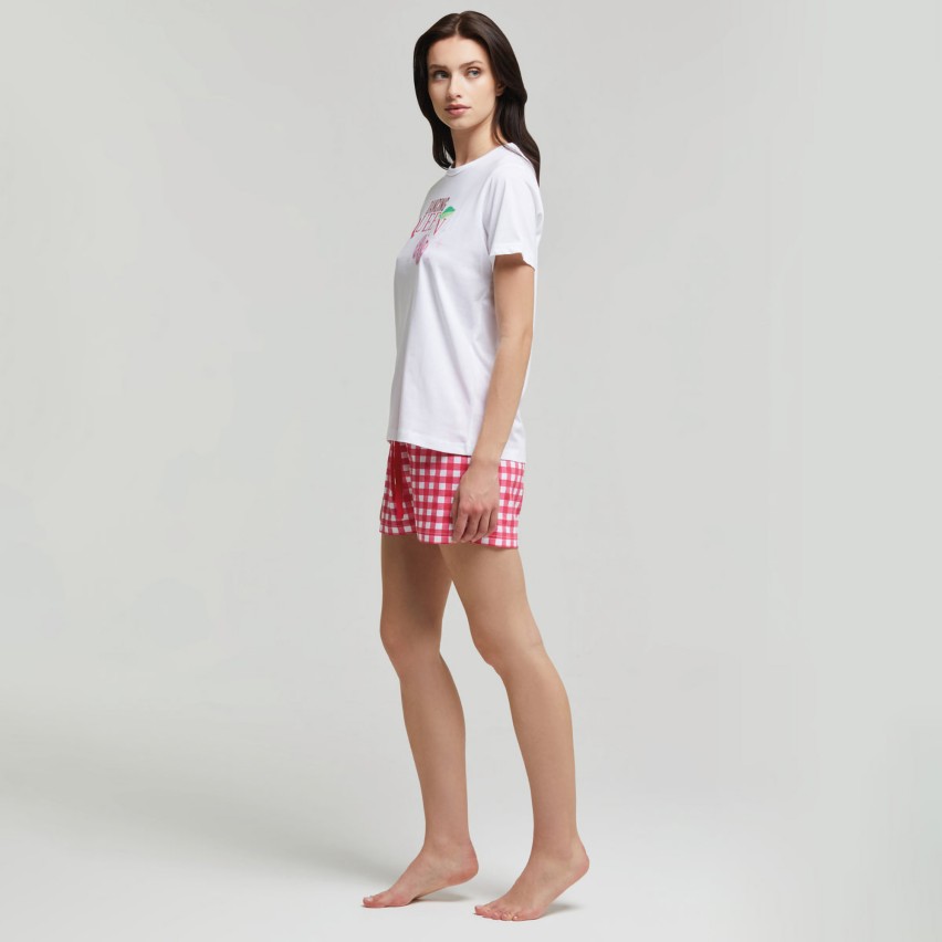 Pigiama donna estivo corto 100% cotone Pompea Frida