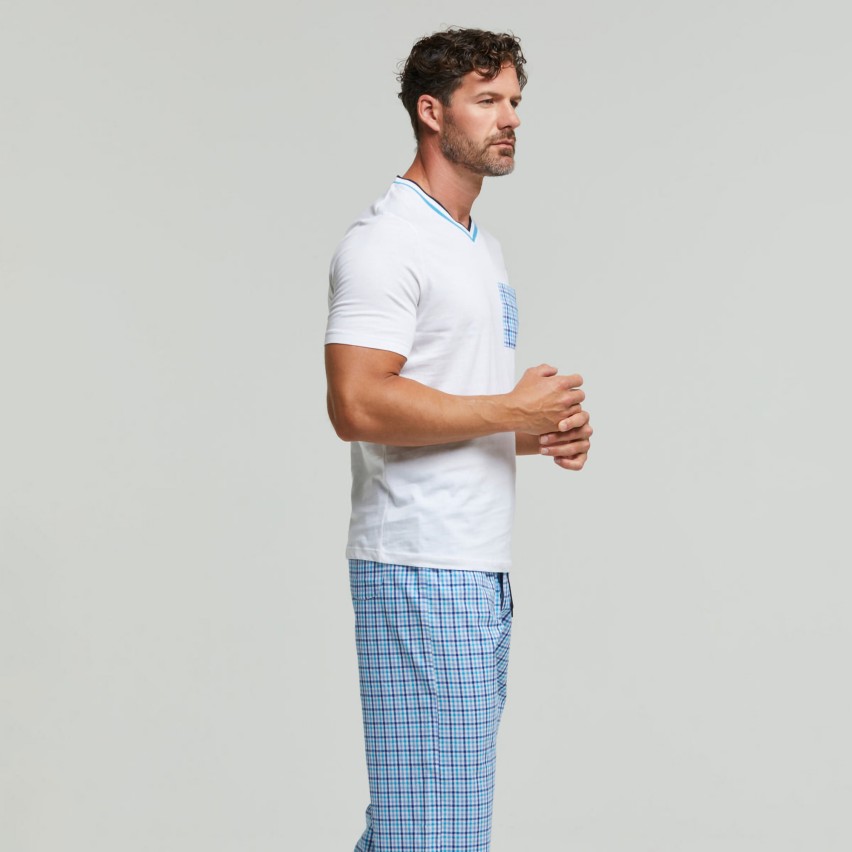 Pigiama uomo pantalone lungo 100% Cotone Pompea Liam