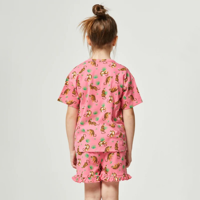 Pigiama bimba corto stampa tropicale Pompea Spinoza