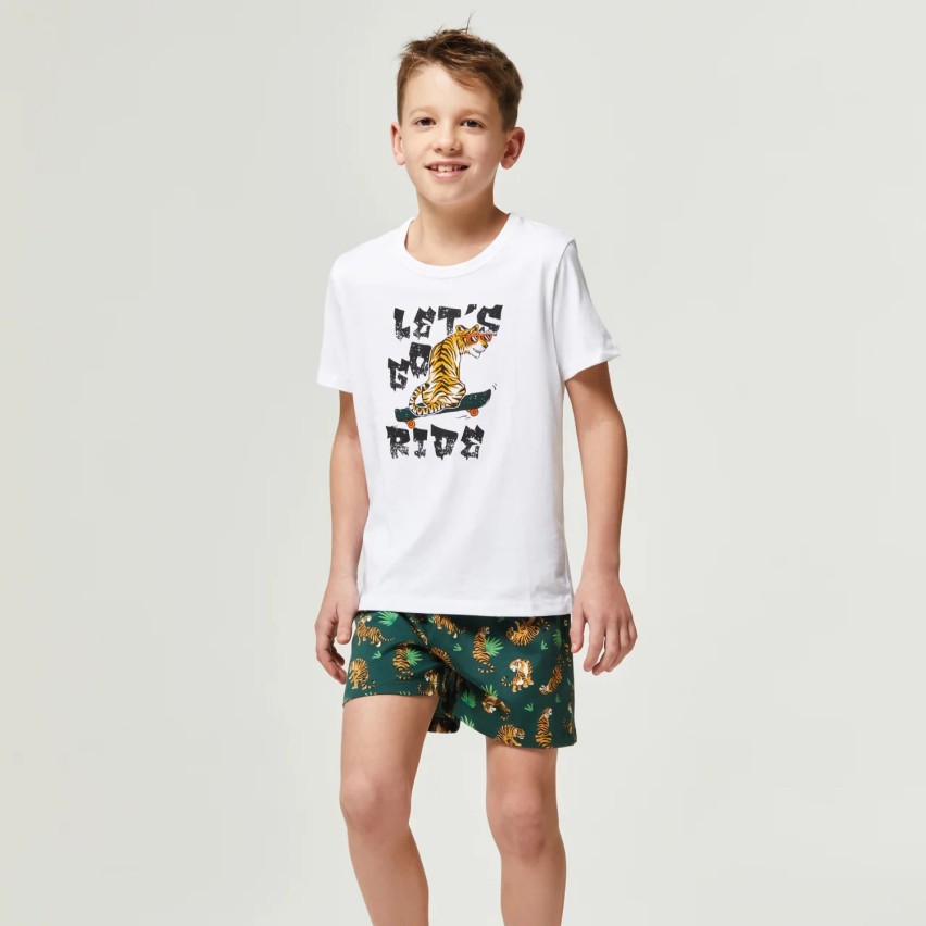 Pigiama bimbo corto stampa tropicale Pompea Tinetto