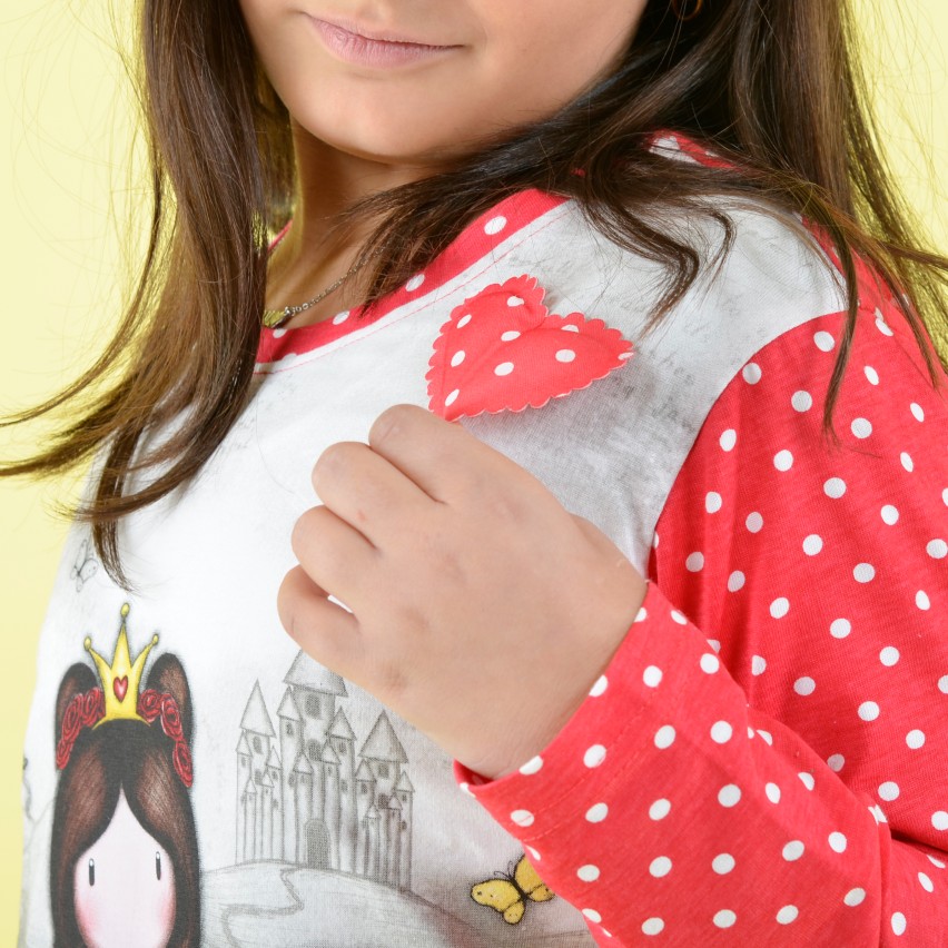 Peignoir Pour Fille Just Because Gorjuss - Couleur Corail, Modèle 57333 V315, Tissu Doudoune (Pile)