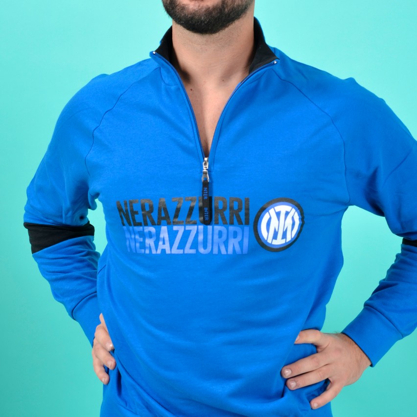 Pigiama Ufficiale Inter In Pile - Maglia E Pantaloni Con Logo FC Internazionale - Foto 4