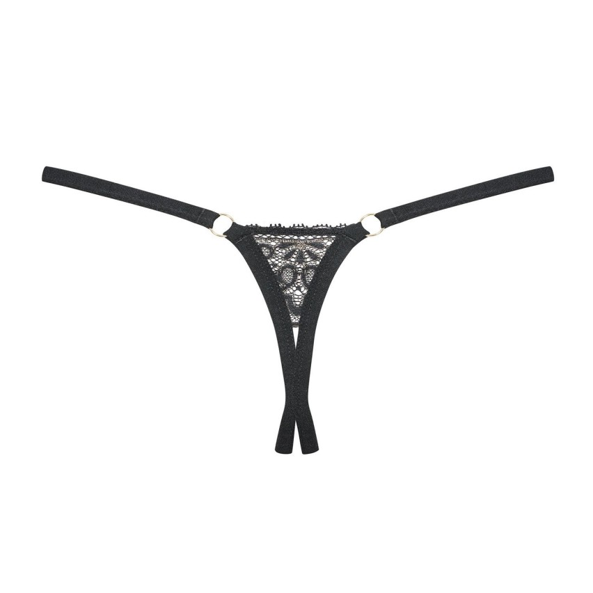 Perizoma aperto lavorato nero sexy lingerie Obsessive Meshlove