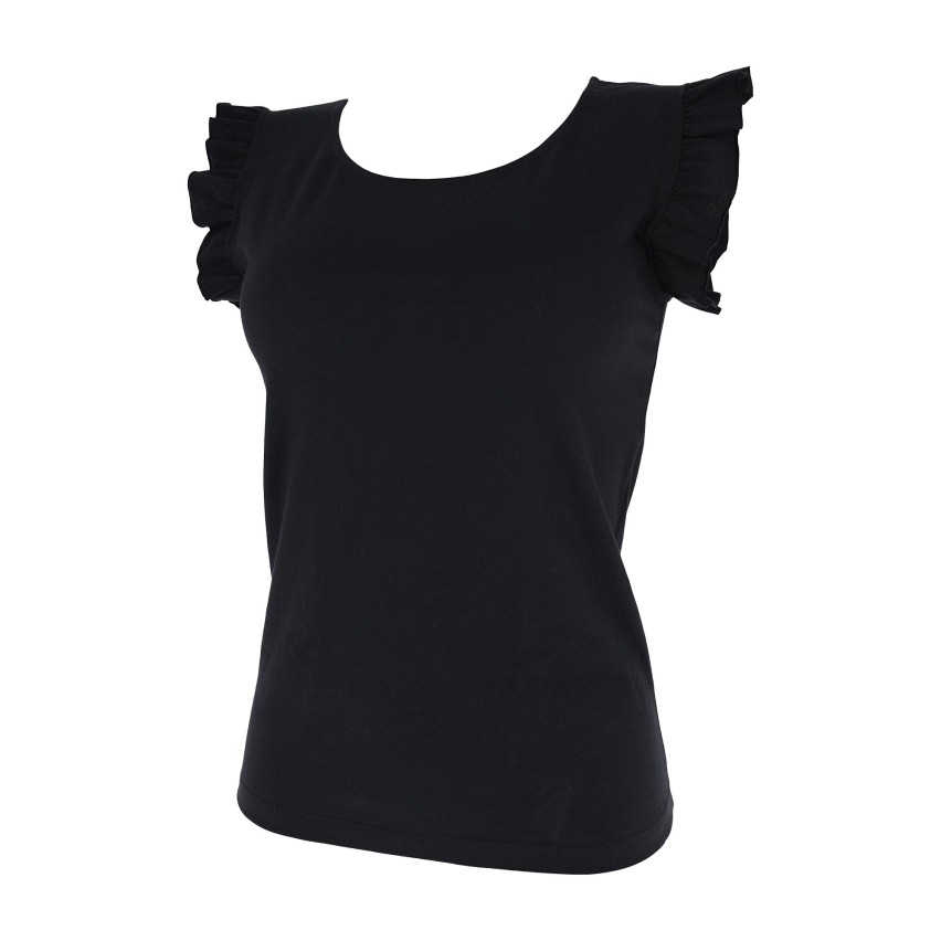 Maglia Donna 100% Cotone con riccietti sulle maniche Cotonella ADB77