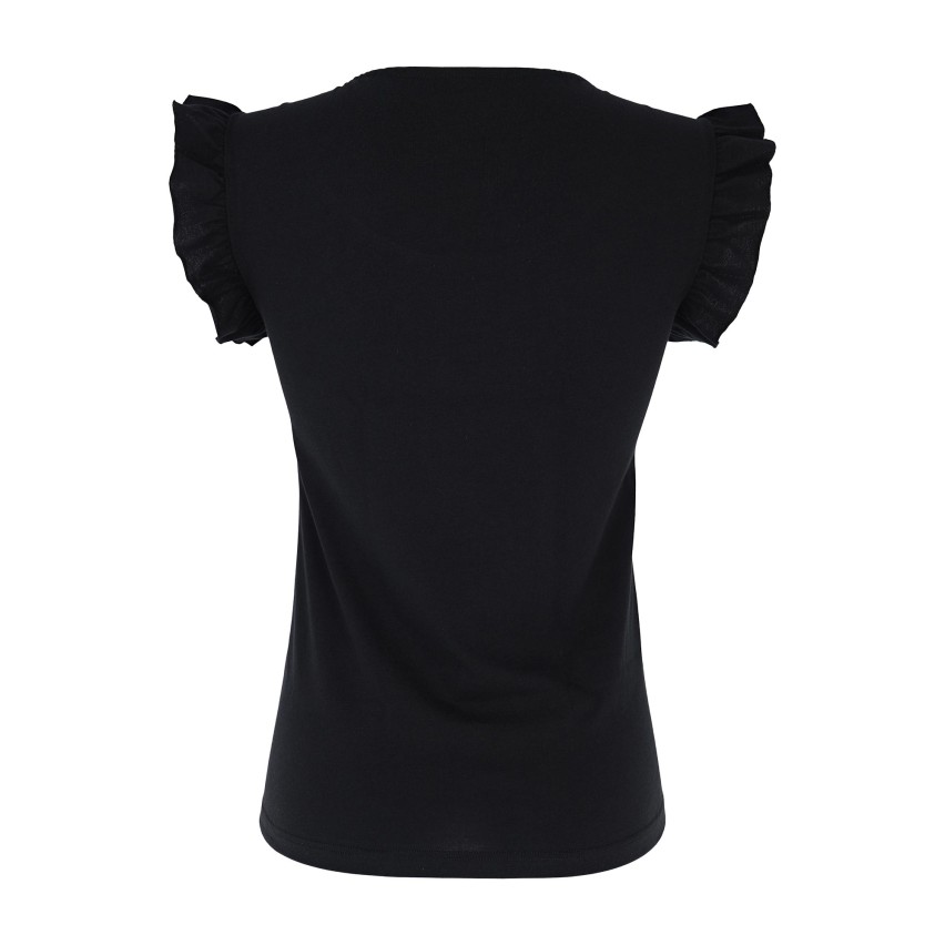 Maglia Donna 100% Cotone con riccietti sulle maniche Cotonella ADB77