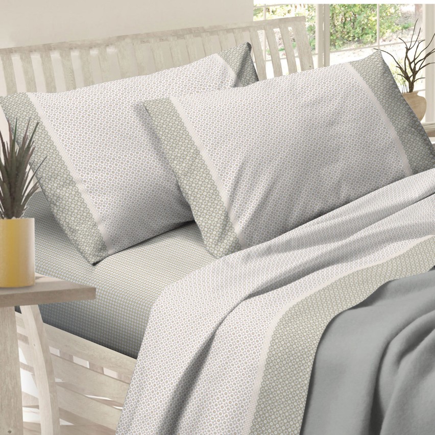 Completo Lenzuola cotone Preziosa alba 42 