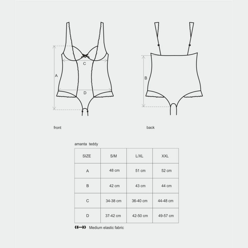 Sexy body con ferretto Obsessive amanta teddy cavallo aperto 