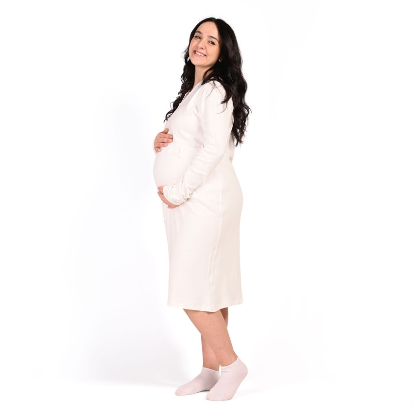 Camicia da notte premaman caldo cotone Biancaluna Kissimo 20302
