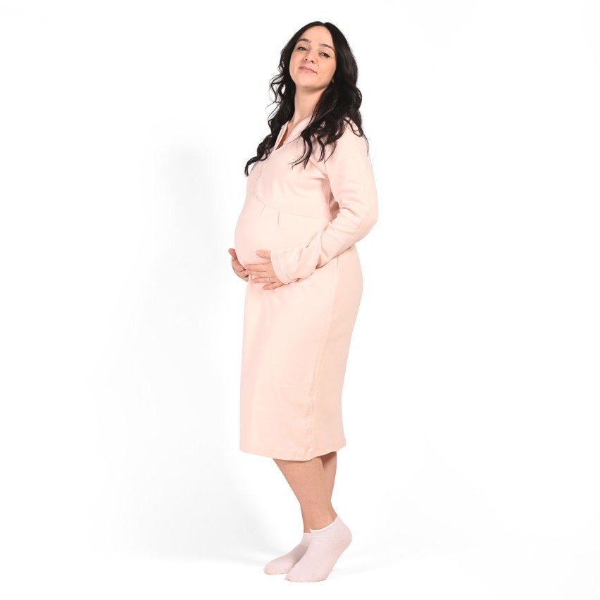 Camicia da notte premaman caldo cotone Biancaluna Kissimo 20302