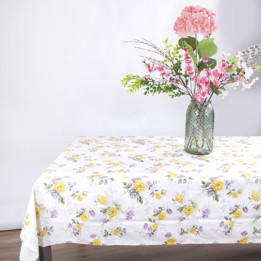 Pago Poco Tovaglia Rettangolare in Cotone Plastificato Fantasia Rose e Fiori Made in Italy !!!! Novita' 2022 (140X180