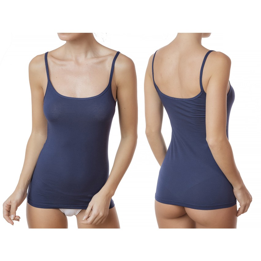 Canotta donna Jadea 2005 Green Cotton spalla sottile