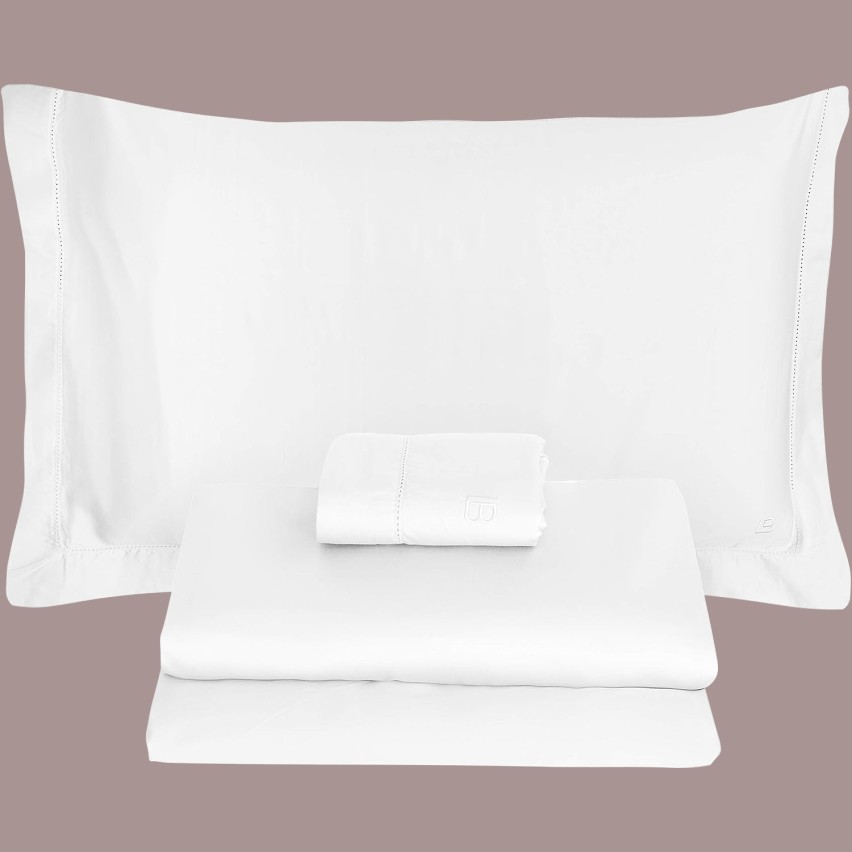 Completo letto Artemisia matrimoniale lenzuola in rasatello di cotone Laura Biagiotti