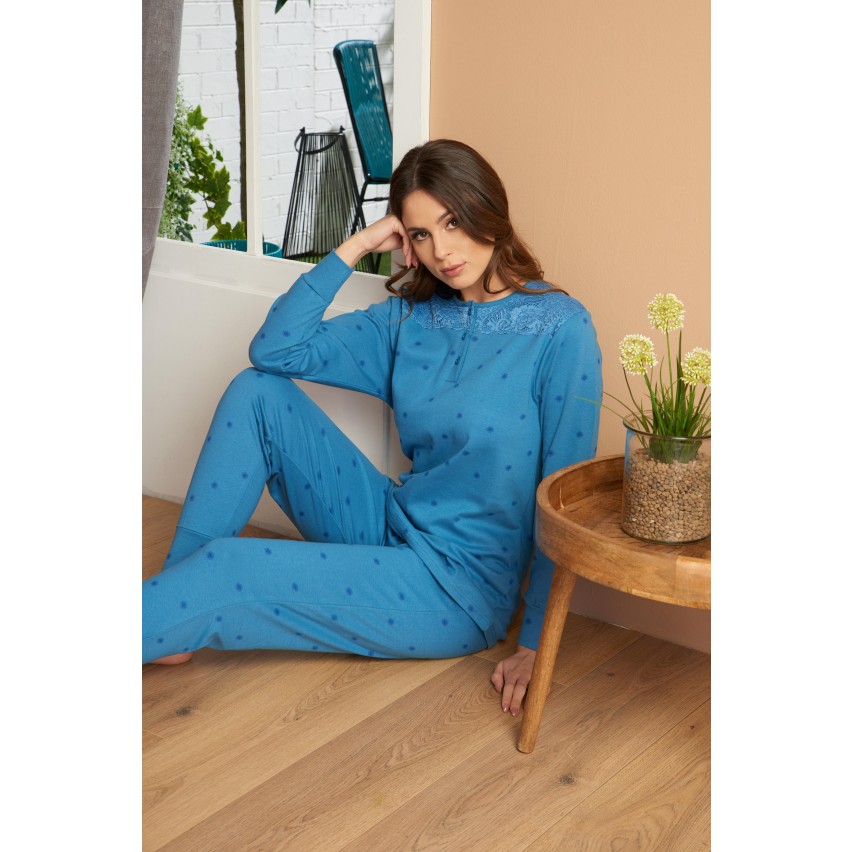 Pigiama Donna Set Pigiama Invernale Maniche Lunghe Lungo Cotone Pigiama Donna Cotone Pigiama Invernale Caldo Set Pigiama Pigiama Da Donna Manica Lunga Girocollo Pigiami Lungo Per Casa E Casuale - Foto 9