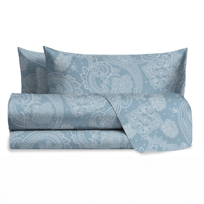 Completo Letto Matrimoniale cotone fantasia paisley Cursa Laura Biagiotti