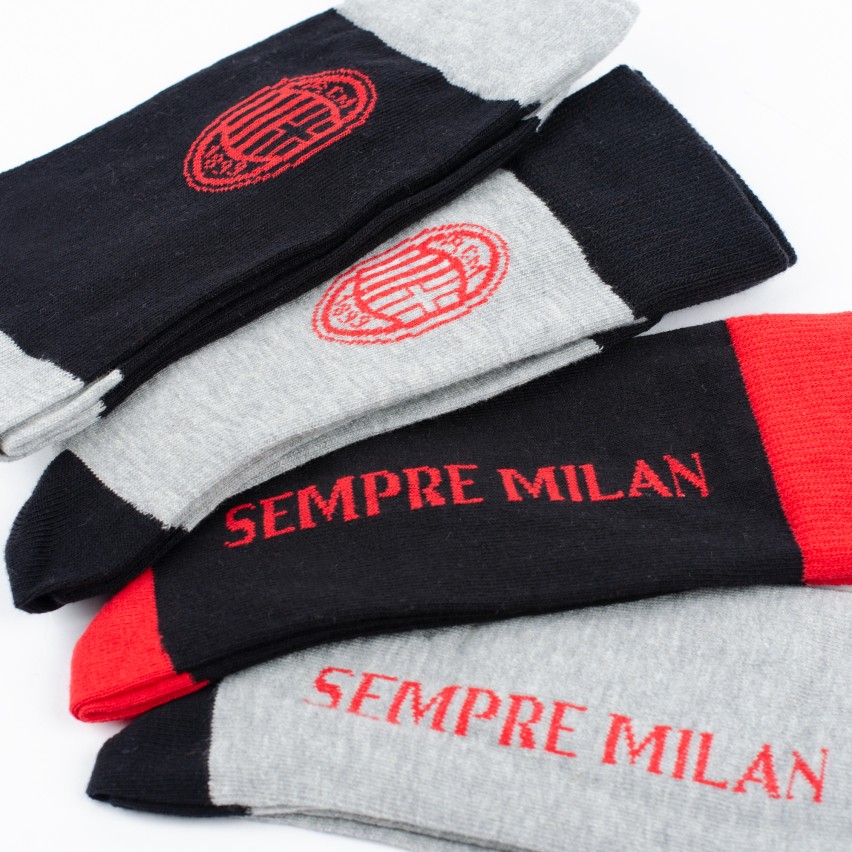 Calza corta uomo Milan B2MI010 caldo cotone 4 paia