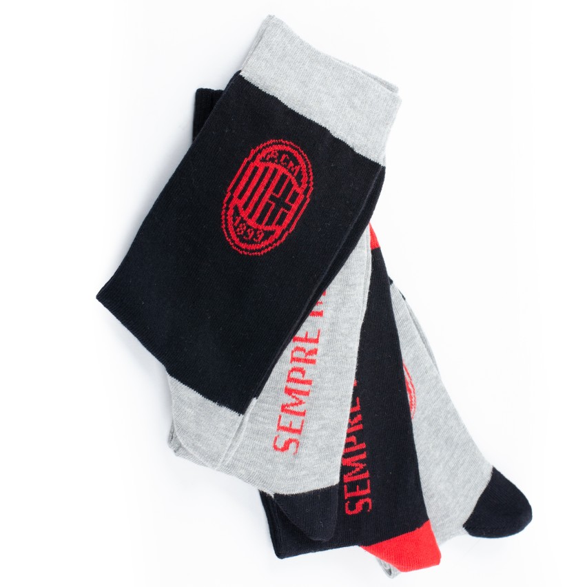 Calza corta uomo Milan B2MI010 caldo cotone 4 paia