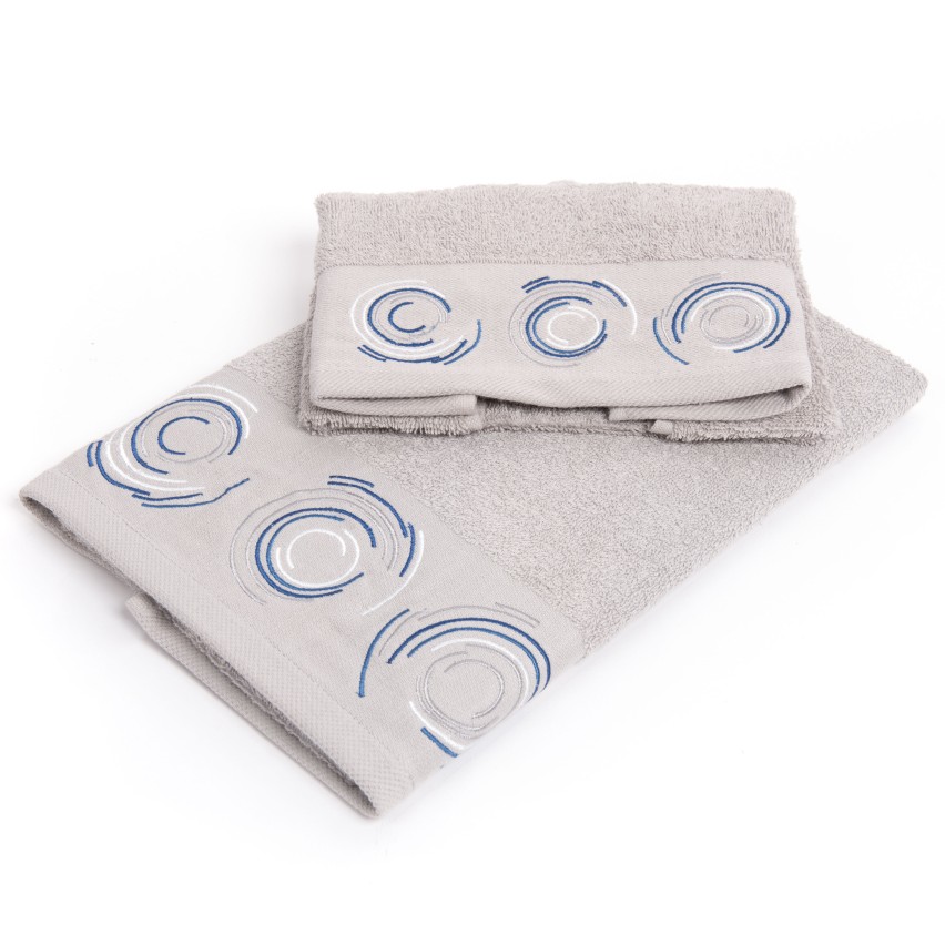 Set asciugamani viso + ospite Sommaruga BA9006 spugna dis 1 grigio perla