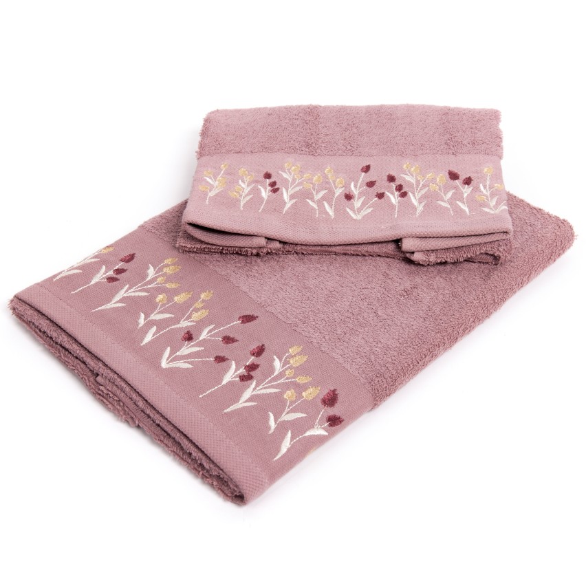 Set asciugamani viso + ospite Sommaruga BA9006 spugna dis 2 rosa